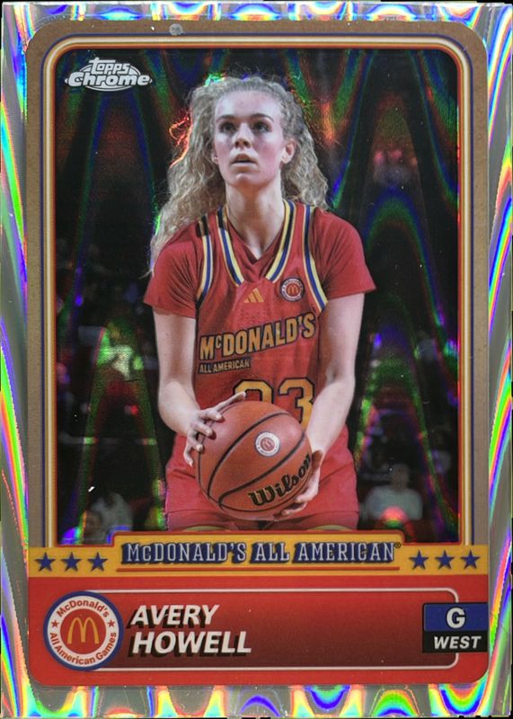 Avery Howell 2024 Topps Chrome McDonald's All-American #17 RayWave Refractor RAW