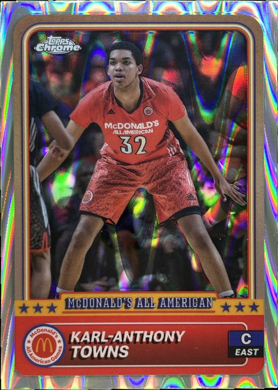 Karl-Anthony Towns 2024 Topps Chrome McDonald's All-American #98 RayWave Refractor RAW