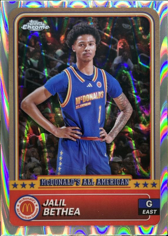 Jalil Bethea 2024 Topps Chrome McDonald's All-American #25 RayWave Refractor RAW