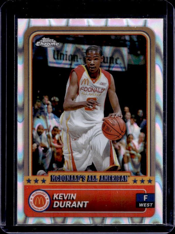 Kevin Durant 2024 Topps Chrome McDonald's All-American #45 RayWave Refractor RAW