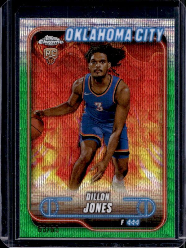 Dillon Jones 2024 Topps Chrome #189 Green Wave Refractor /65 RAW