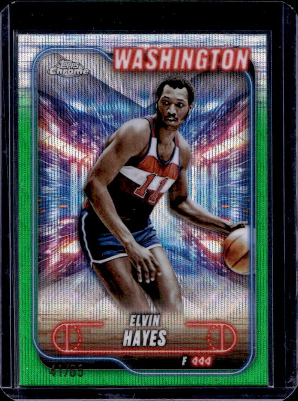 Elvin Hayes 2024 Topps Chrome #85 Green Wave Refractor /65 RAW