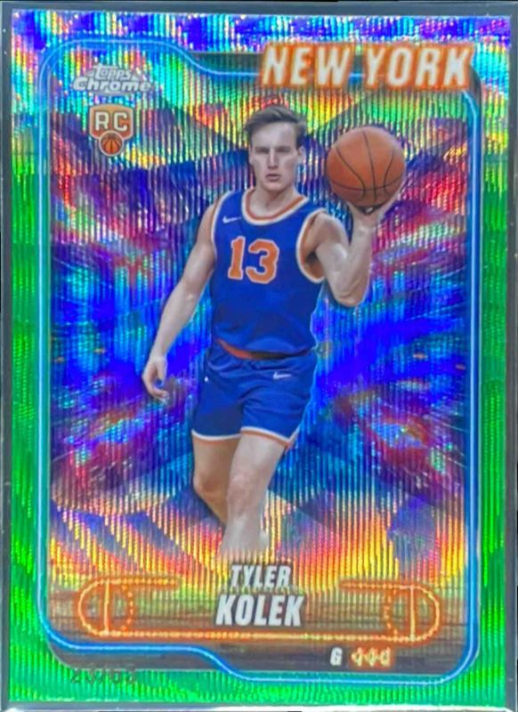 Tyler Kolek 2024 Topps Chrome #167 Green Wave Refractor /65 Rookie RAW