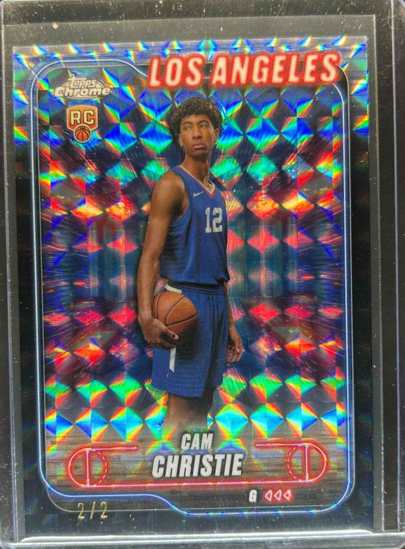 Cam Christie 2024 Topps Chrome #151 Black Geometric Refractor /2 Rookie RAW