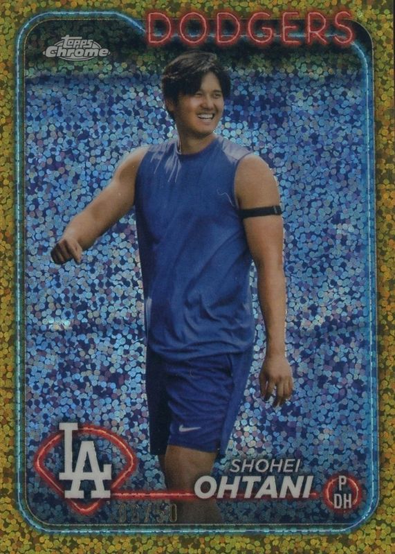 Shohei Ohtani 2024 Topps Chrome #1 Image Variation - Gold Speckle