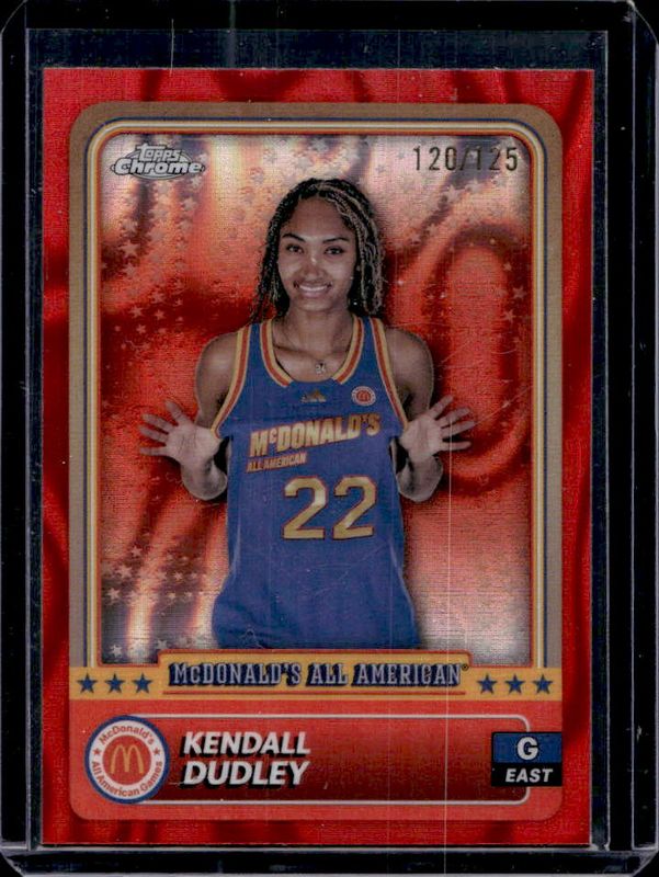 Kendall Dudley 2024 Topps Chrome McDonald's All-American #52 Red Lava Refractor /125 RAW