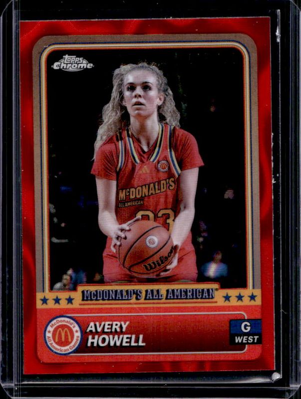 Avery Howell 2024 Topps Chrome McDonald's All-American #17 Red Lava Refractor /125 RAW
