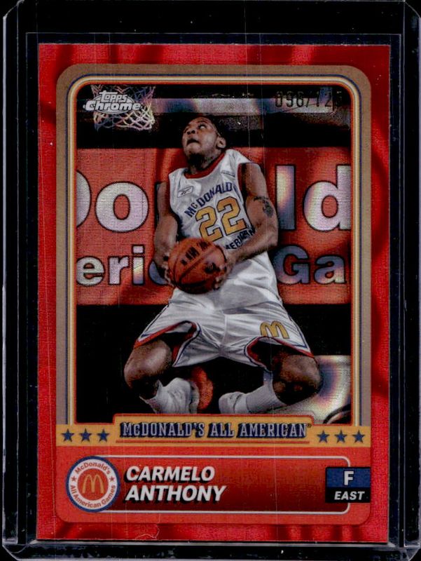 Carmelo Anthony 2024 Topps Chrome McDonald's All-American #43 Red Lava Refractor /125 RAW