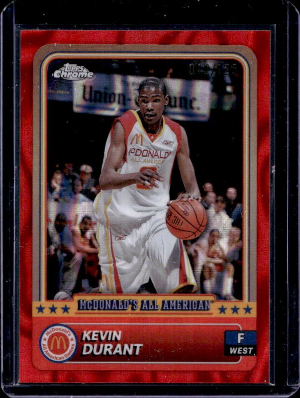 Kevin Durant 2024 Topps Chrome McDonald's All-American #45 Red Lava Refractor /125 RAW