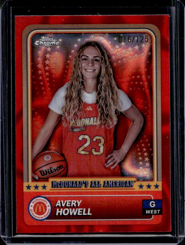 Avery Howell 2024 Topps Chrome McDonald's All-American #67 Red Lava Refractor /125 RAW