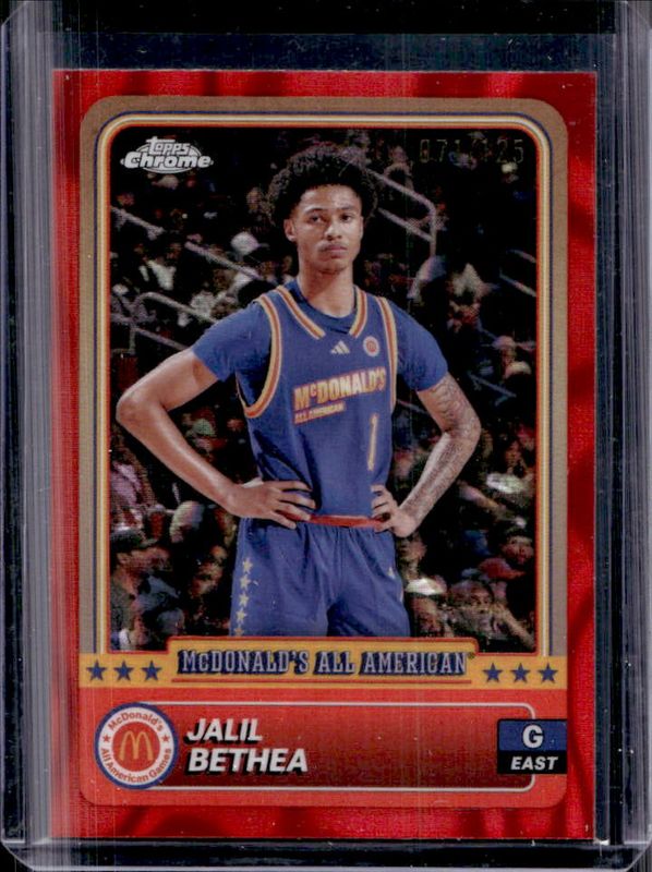 Jalil Bethea 2024 Topps Chrome McDonald's All-American #25 Red Lava Refractor /125 RAW