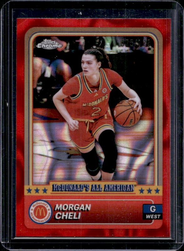 Morgan Cheli 2024 Topps Chrome McDonald's All-American #16 Red Lava Refractor /125 RAW