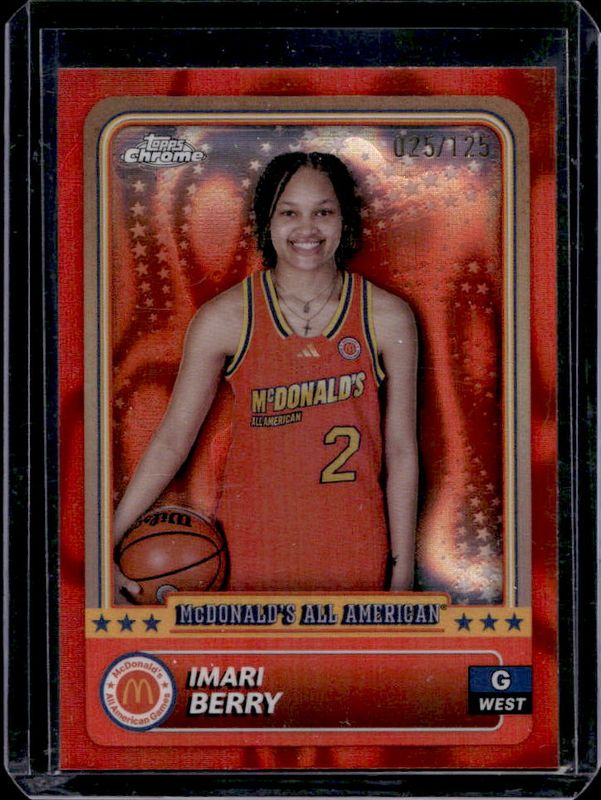 Imari Berry 2024 Topps Chrome McDonald's All-American #63 Red Lava Refractor /125 RAW