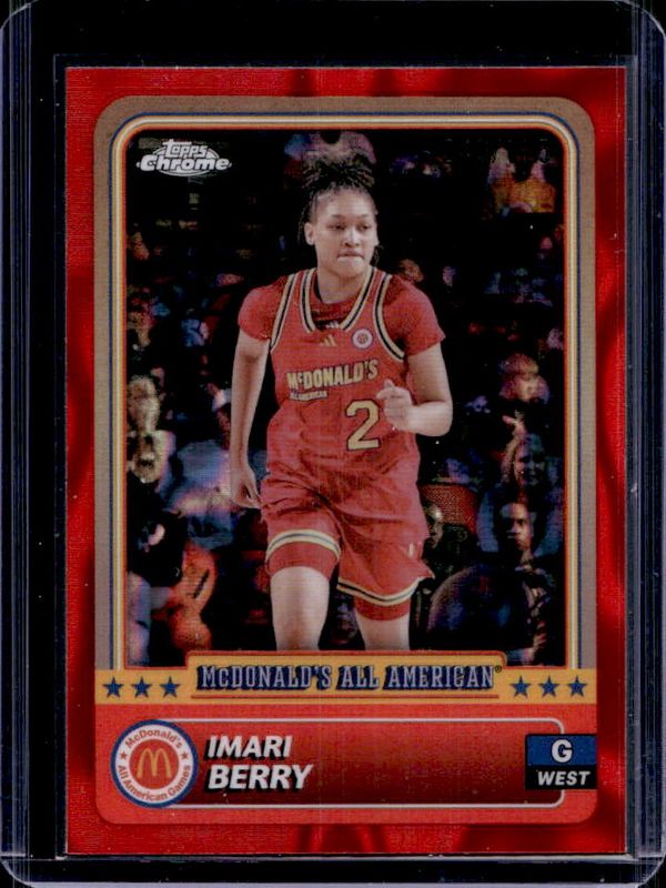 Imari Berry 2024 Topps Chrome McDonald's All-American #13 Red Lava Refractor /125 RAW