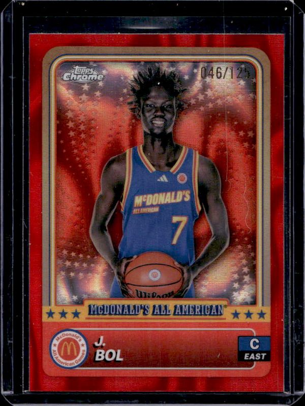 J Bol 2024 Topps Chrome McDonald's All-American #76 Red Lava Refractor /125 RAW