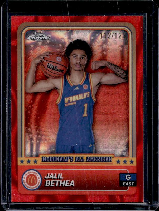 Jalil Bethea 2024 Topps Chrome McDonald's All-American #75 Red Lava Refractor /125 RAW