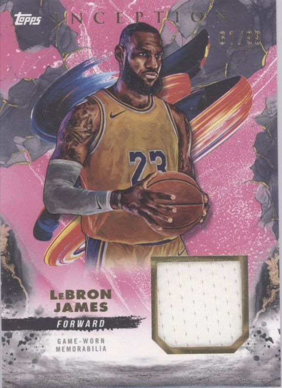 LeBron James 2024 Topps Inception #REC-LJ Relic - Pink /99 Price 