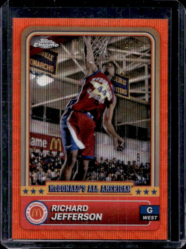 Richard Jefferson 2024 Topps Chrome McDonald's All-American #36 Orange Wave Refractor /35 RAW