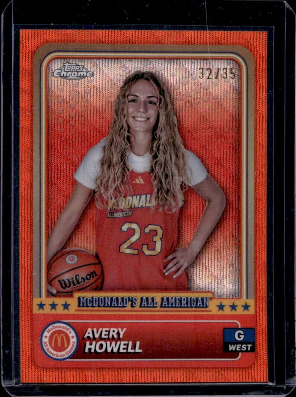 Avery Howell 2024 Topps Chrome McDonald's All-American #67 Orange Wave Refractor /35 RAW