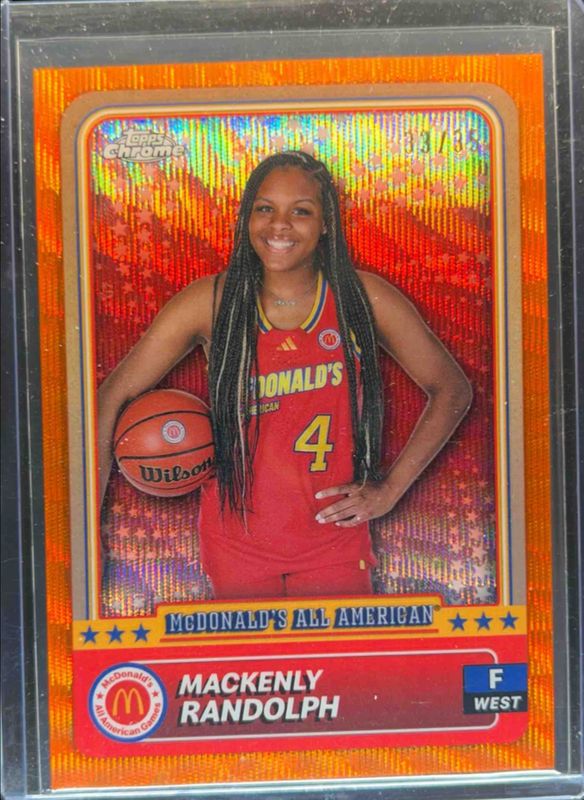 Mackenly Randolph 2024 Topps Chrome McDonald's All-American #71 Orange Wave Refractor /35 RAW