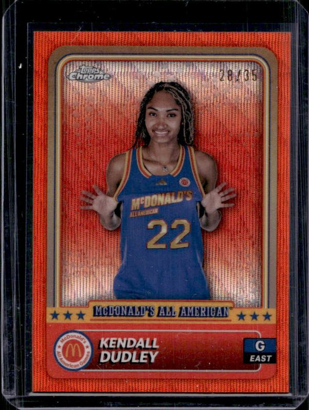 Kendall Dudley 2024 Topps Chrome McDonald's All-American #52 Orange Wave Refractor /35 RAW