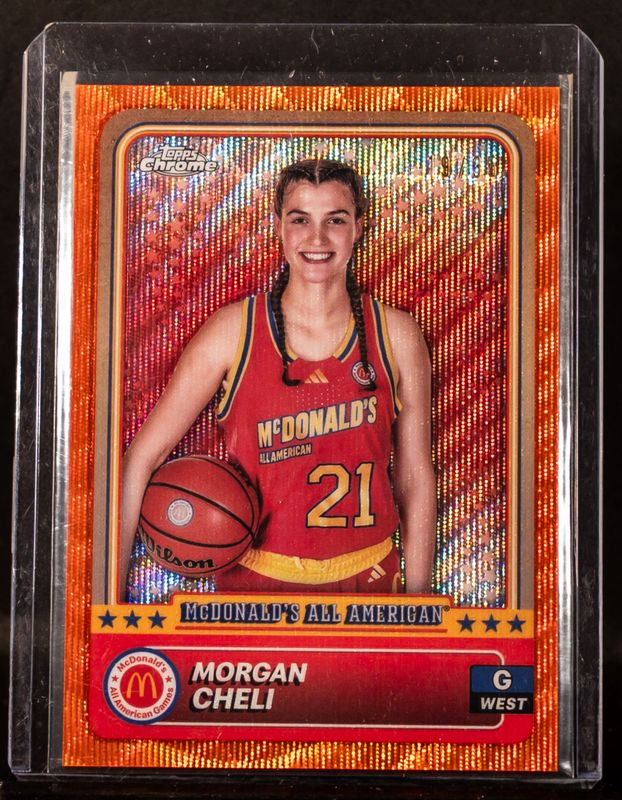 Morgan Cheli 2024 Topps Chrome McDonald's All-American #66 Orange Wave Refractor /35 RAW