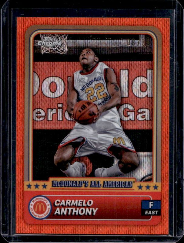 Carmelo Anthony 2024 Topps Chrome McDonald's All-American #43 Orange Wave Refractor /35 RAW