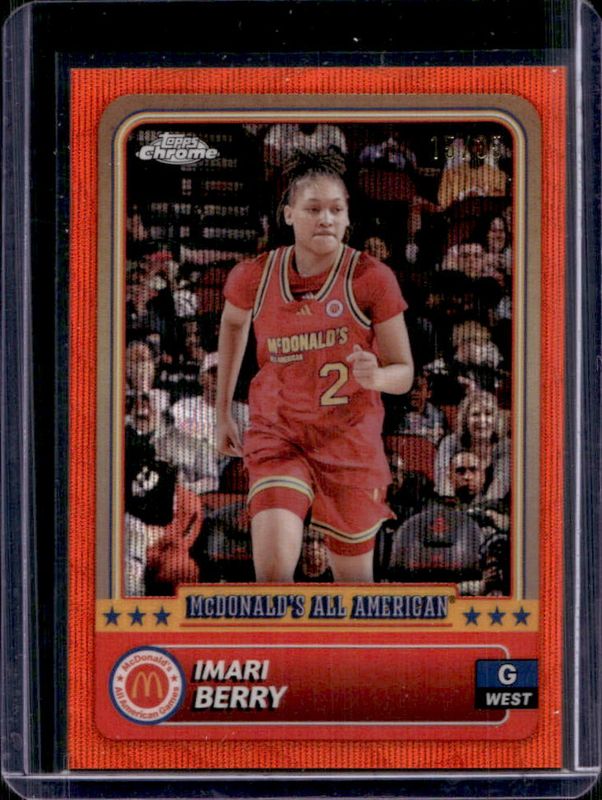 Imari Berry 2024 Topps Chrome McDonald's All-American #13 Orange Wave Refractor /35 RAW