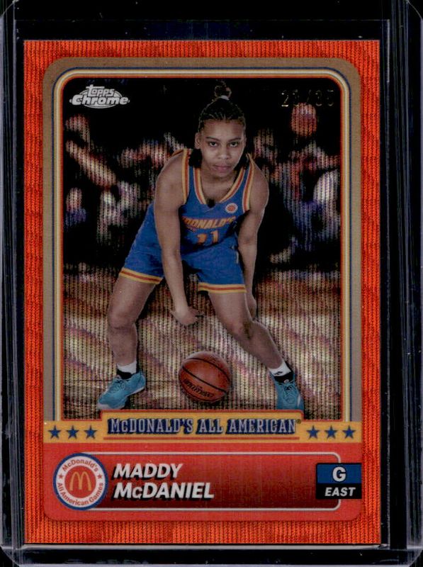Maddy McDaniel 2024 Topps Chrome McDonald's All-American #7 Orange Wave Refractor /35 RAW