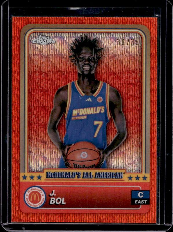 J Bol 2024 Topps Chrome McDonald's All-American #76 Orange Wave Refractor /35 RAW