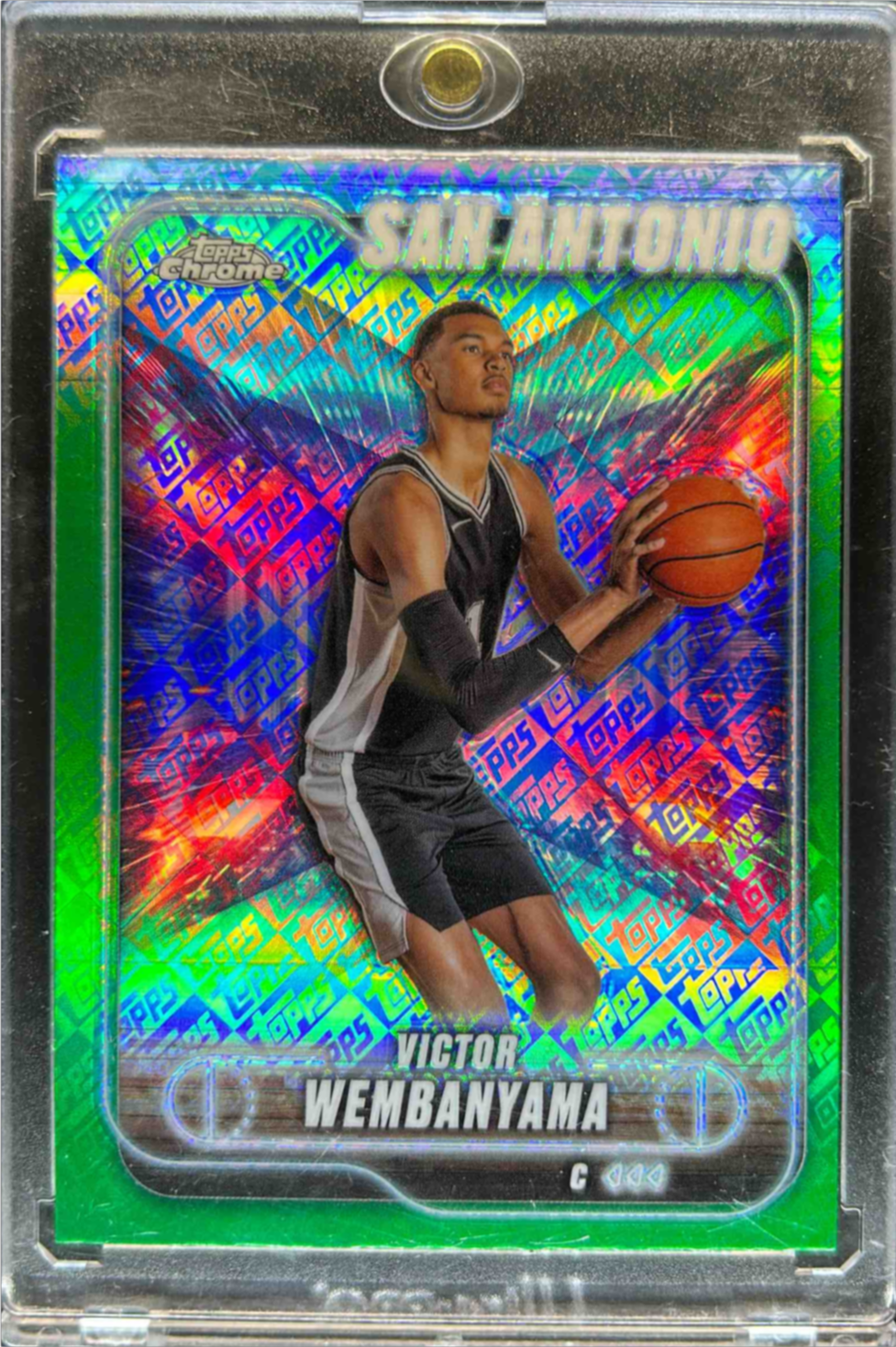 Victor Wembanyama 2024 Topps Chrome #193 Topps Green Refractor