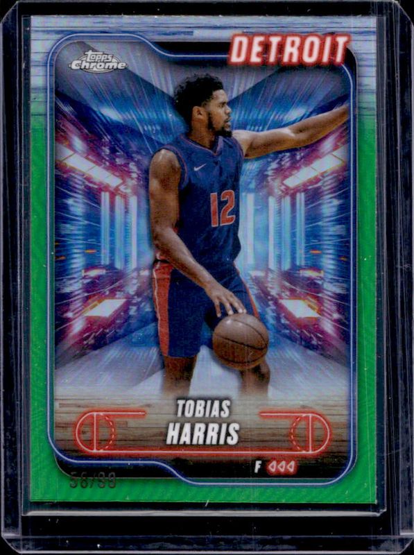 Tobias Harris 2024 Topps Chrome #5 Green Refractor /99 RAW