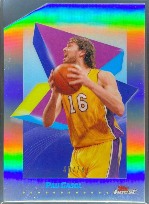 Pau Gasol 2024 Topps Finest #41 Base Common - Die-Cut Refractor /74 RAW