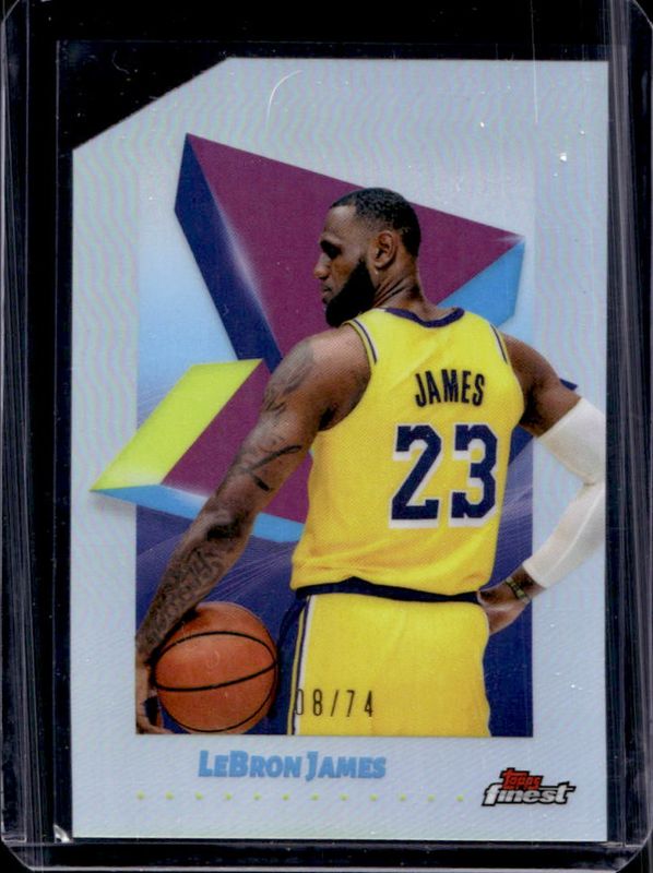 LeBron James 2024 Topps Finest #45 Base Common - Die-Cut Refractor /74 RAW