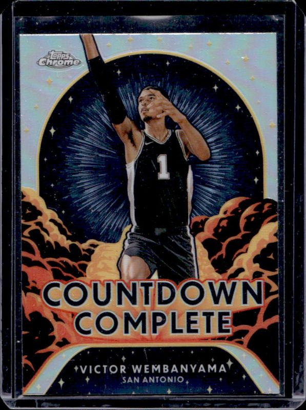 Victor Wembanyama 2024 Topps Chrome #CC-1 Countdown Complete - Refractor RAW