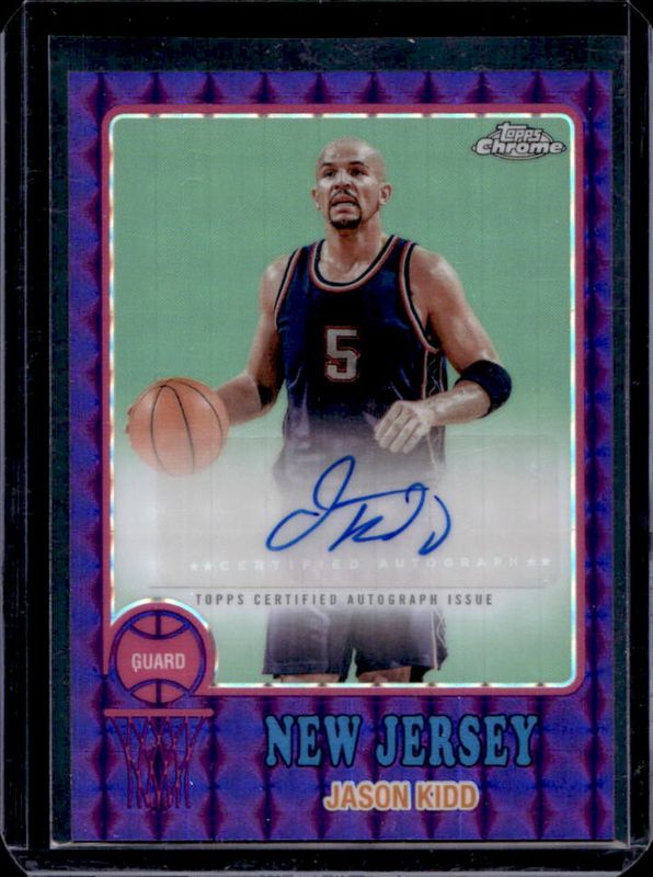 Jason Kidd 2024 Topps Chrome #73TA-JK 1973 Autographs - Purple Geometric Refractor RAW