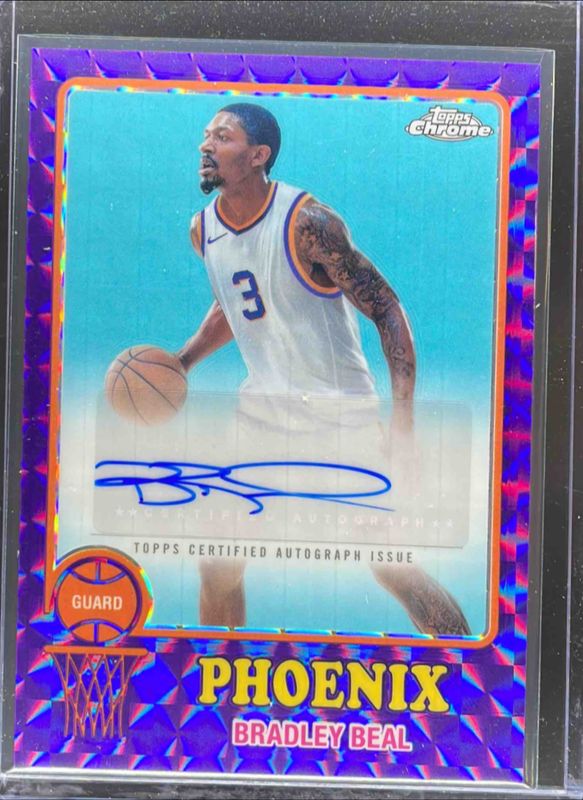 Bradley Beal 2024 Topps Chrome #73TA-BB 1973 Autographs - Purple Geometric Refractor RAW