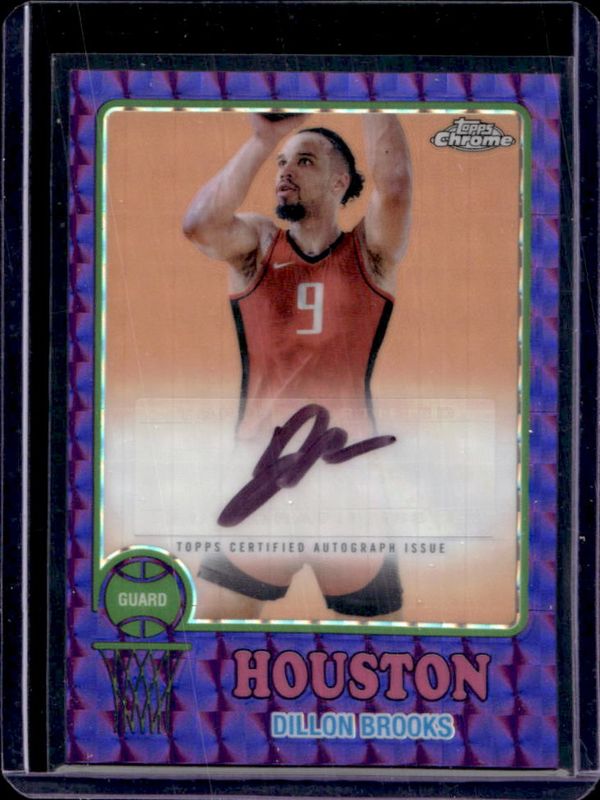 Dillon Brooks 2024 Topps Chrome #73TA-DB 1973 Autographs - Purple Geometric Refractor RAW