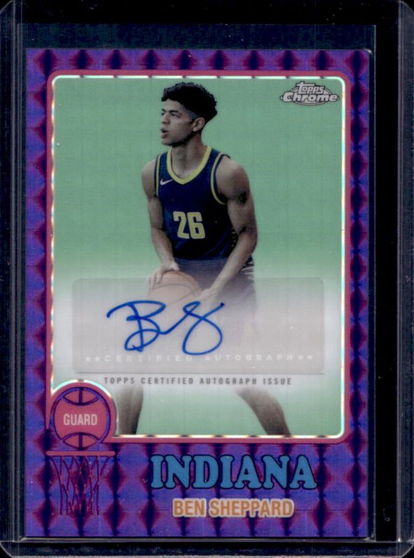Ben Sheppard 2024 Topps Chrome #73TA-BS 1973 Autographs - Purple Geometric Refractor RAW