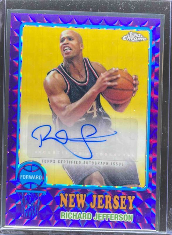 Richard Jefferson 2024 Topps Chrome #73TA-RJ 1973 Autographs - Purple Geometric Refractor RAW