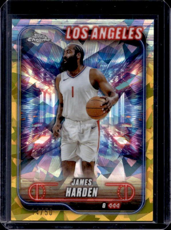 James Harden 2024 Topps Chrome Sapphire Edition #198 Gold /50 RAW