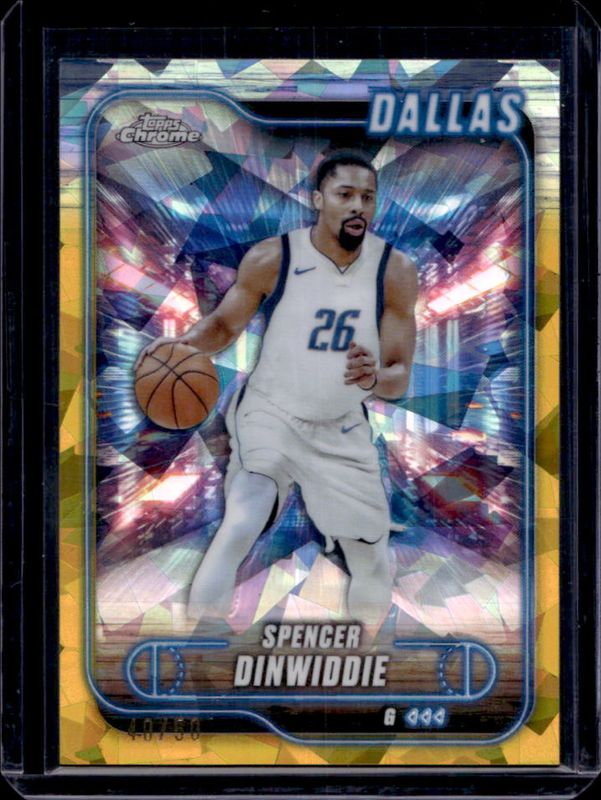 Spencer Dinwiddie 2024 Topps Chrome Sapphire Edition #175 Gold /50 RAW