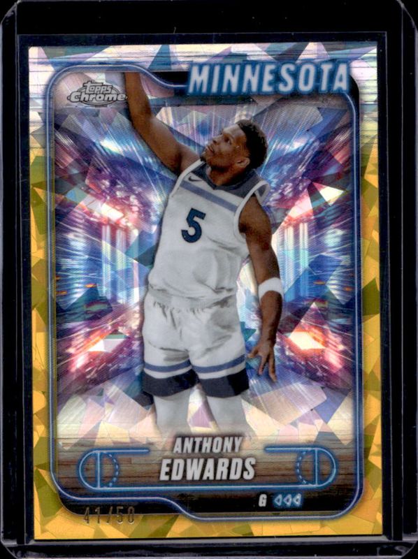 Anthony Edwards 2024 Topps Chrome Sapphire Edition #77 Gold /50