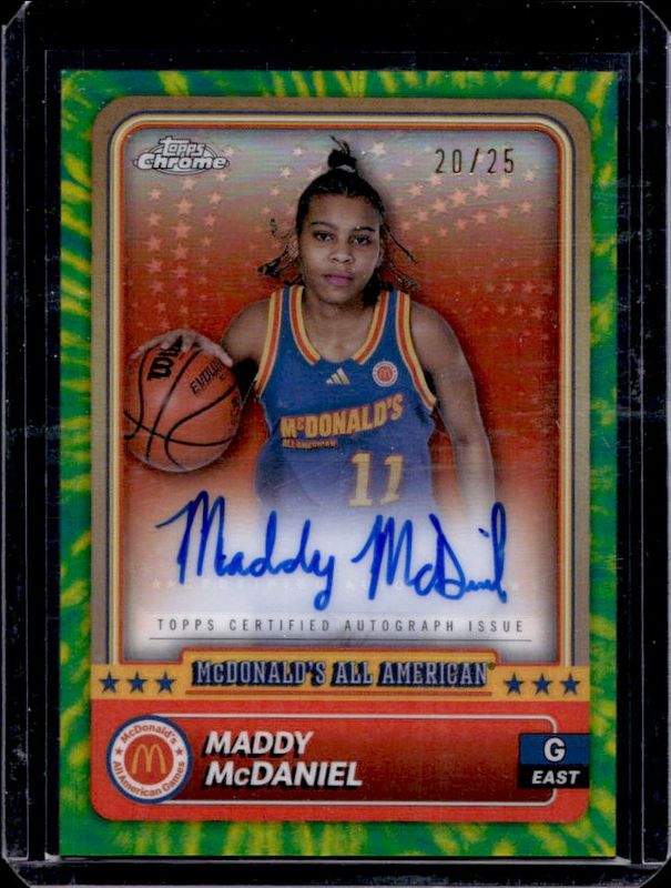 Maddy McDaniel 2024 Topps Chrome McDonald's All-American #57 Base Autographs - Tie-Dye Refractor /25 RAW