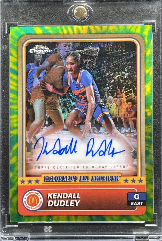 Kendall Dudley 2024 Topps Chrome McDonald's All-American #2 Base Autographs - Tie-Dye Refractor /25 RAW