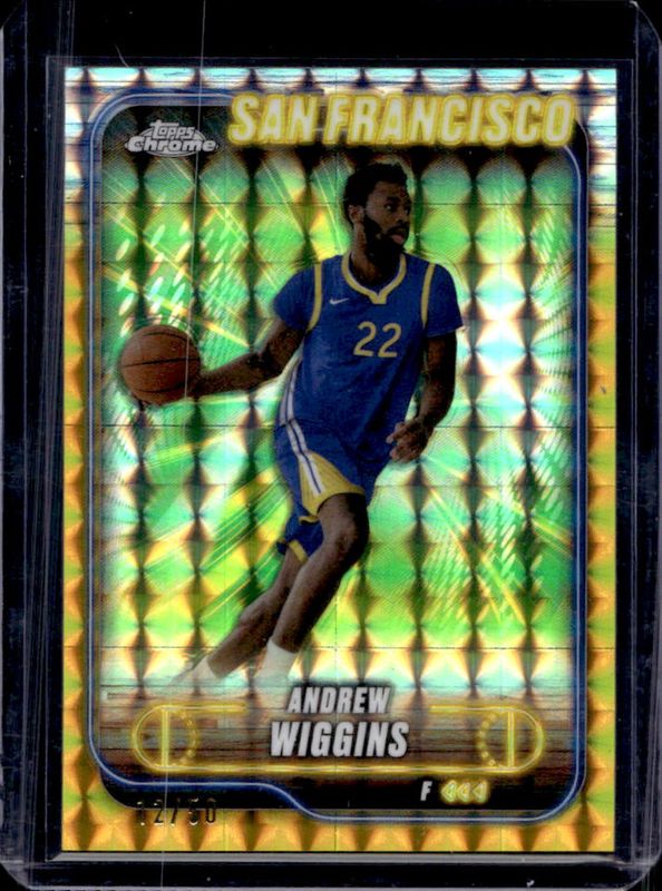 Andrew Wiggins 2024 Topps Chrome #155 Gold Geometric Refractor /50 RAW