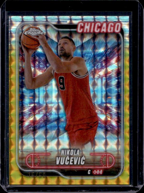 Nikola Vucevic 2024 Topps Chrome #97 Gold Geometric Refractor /50 RAW