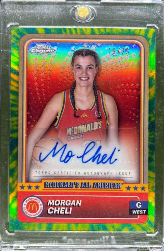 Morgan Cheli 2024 Topps Chrome McDonald's All-American #66 Base Autographs - Tie-Dye Refractor /25 RAW