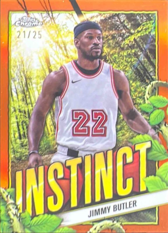 Jimmy Butler 2024 Topps Chrome #INS-19 Instinct - Orange Refractor /25 RAW