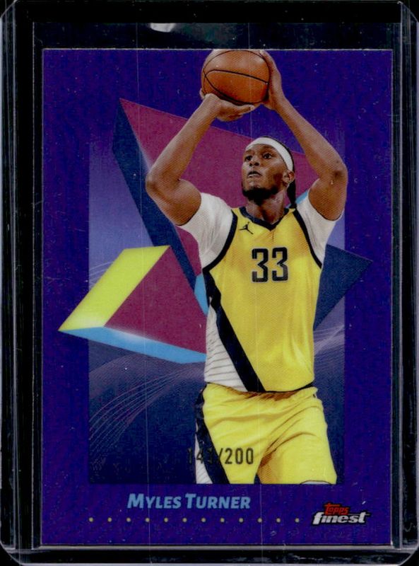 Myles Turner 2024 Topps Finest #36 Base Common - Purple Refractor /200 RAW